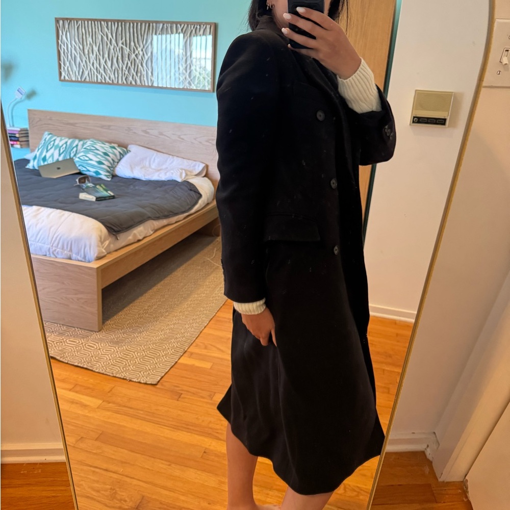 Zara Classic Black Wool Coat - Picture 10 of 10